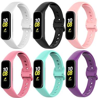 Imagem de LeongLzt Pulseiras de substituição para Galaxy Fit 2 Samsung Galaxy Fit 2, pulseiras de silicone macio Galaxy Fit2 para Samsung Galaxy Fit2 SM-R220, pulseiras inteligentes para mulheres e homens