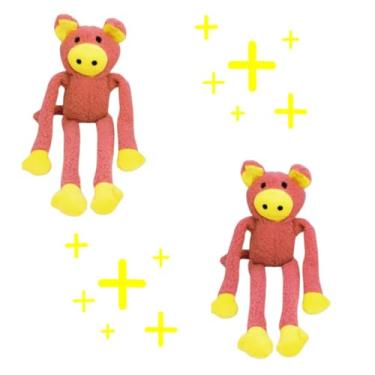 Imagem de KIT 2 PORCOS GRANDES DE PELÚCIA Brinquedo Mordedor Porco Interativo com Apito Som para Cachorro Pet