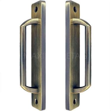 Imagem de Puxador Duplo Colonial Porta Correr Madeira Rústico 148Mm