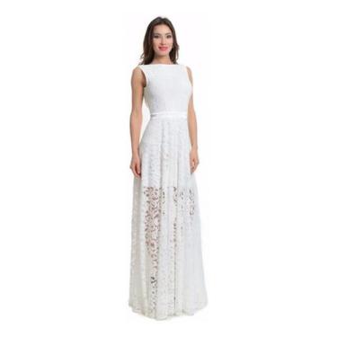 Imagem de Vestido De Noiva Civil Ou Pré Wedding De Renda - AUGUI Noiva, Branco, 