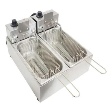 Imagem de Fritadeira Industrial Irmaos Ribeiro 2 Cubas 6 L Aço Inoxidável 60 Hz 