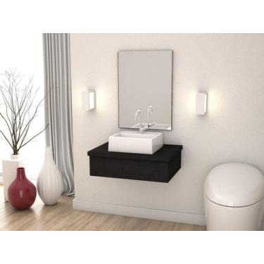 Imagem de Bancada Metrópole 600w 60cm C/cuba Q32 - Compace, Preto Ônix