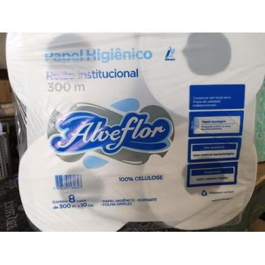 Imagem de Papel Higiênico Institucional Folha Simples 8 Rolos De 300m Alveflor C