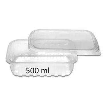 Imagem de Pote Retangular Com Tampa Embalagem Microondas E Freezer 500ml - 24Un 