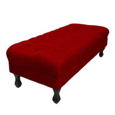 Imagem de Puff Decorativo Retrô Luis Xv Captonê 1 Metro Suede Vermelho- LM DECOR