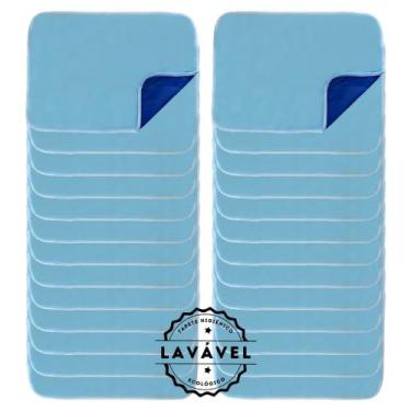 Imagem de Kit com 24 Fraldas de Câes p/Chão 70x50 Azul 200 Lavagens - Alta Absor