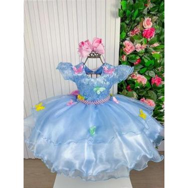 Imagem de Vestido Princesa Jardim Encantado Azul - Belli, Azul, 4