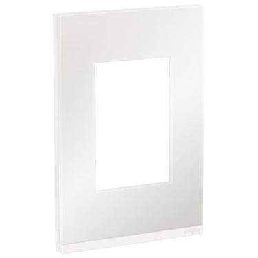 Imagem de Placa 4X2 3 Módulos Glass White Orion Class Schneider, Branco