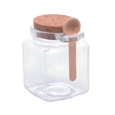 Imagem de Porta Tempero de Vidro com Colher de Bambu e Tampa Rolha 310ml - Lyor,
