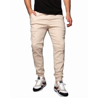 Imagem de Calça Jogger Plus Size Sarja Masculina Skinny Com Punho S01plus - Wook