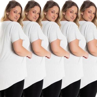 Imagem de Kit 5 Blusas Femininas Plus Size Tampa Bumbum Nina Mullet 1126 - Mulhe