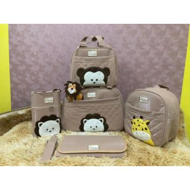 Imagem de Kit De Bolsa Mala Maternidade 5 Peças Completo Safari - WLN Magazine