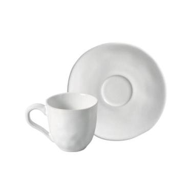 Imagem de Conjunto com 6 Xícaras de Café com Pires Orgânico New White 120ml - Po