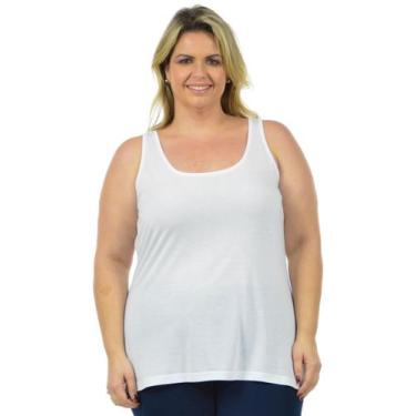 Imagem de Regata longa londres plus size fenomenal(sem elasticidade), Branco, 48