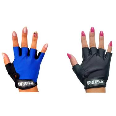 Imagem de kit Luva Para Academia Meio Dedo Proteção Para Mão Treinos Musculação 