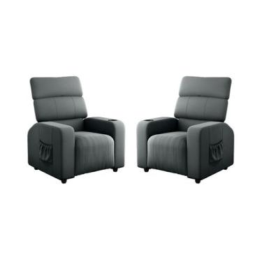 Imagem de Kit 2 Poltronas Do Papai Parma Retrátil e Reclinável - RS Decor, Velud