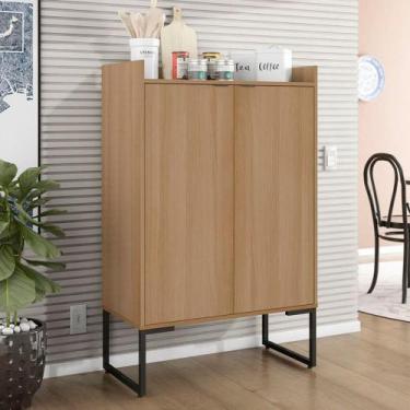 Imagem de Buffet Balcão Aparador para Sala 2 Portas Aço Carbono Riviera Amadeira