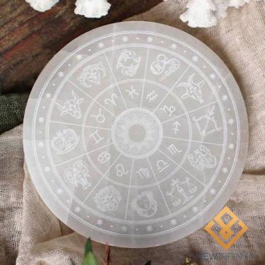 Imagem de Placa energética dos Signos Selenita Pedra Natural Cristal - New Infin