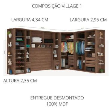 Imagem de Conjunto modulado composição village 1 robel 100% mdf capuccino - Vill