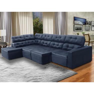 Imagem de Sofá de Canto Chaise E 373 x 220 Cm Retrátil Reclinável Mola Bonnel Pr