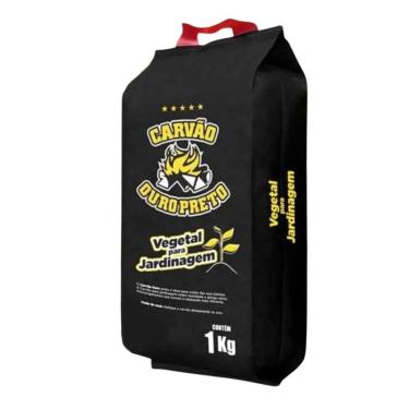 Imagem de Carvão Vegetal de Jardinagem Grosso (1kg) OURO PRETO