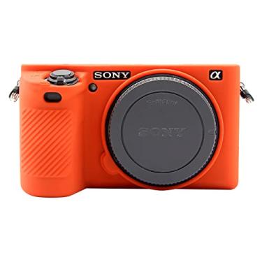 Imagem de Capa de Capuz Fácil para Câmera Digital Sony Alpha A6500 ILCE-6500, Capa Protetora de Silicone Macio Antiarranhões, Laranja