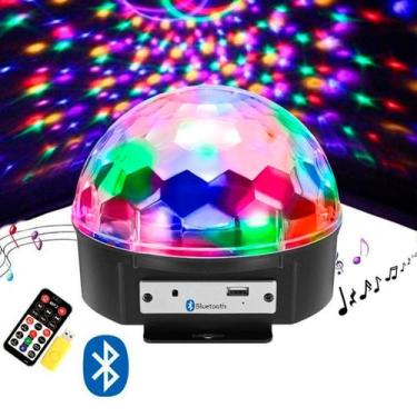 Imagem de Globo de Espelho Balada Festa Iluminação Giratória Bluetooth - GENZO