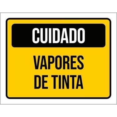 Imagem de Placa De Sinalização - Cuidado Vapores De Tinta 18X23 - Sinalizo
