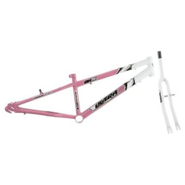 Imagem de Quadro Aro 26 Ultra Bikes em Aço Carbono Bicolor com Garfo Rebaixado, 