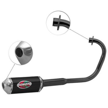 Imagem de Escapamento Esportivo Gemoto Racing 3 Trioval Curva Preta Motos Honda 