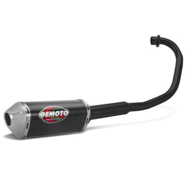 Imagem de Escapamento Esportivo Gemoto Racing 3 Trioval Curva Preta Moto Honda F