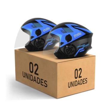 Imagem de Kit 2 Capacete Aberto Etceter Open Moto Masculino Feminino Segurança -