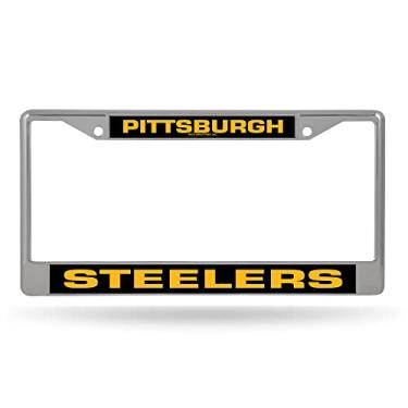 Imagem de Rico Industries NFL Pittsburgh Steelers Tellow 30,48 cm x 15,24 cm Prata Cromada Carro/Caminhão/Carro SUV