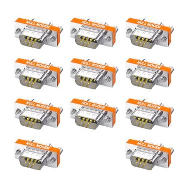 Imagem de YIOVVOM Adaptador de modem nulo DB9 Macho para Macho Slimline Transferência de Dados Adaptador de Porta Serial Conjunto de 11
