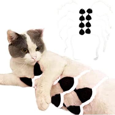 Imagem de Biquíni de gato de estimação, fantasia de gato pura feita à mão, roupas engraçadas para animais de estimação, roupas para cães pequenos (preto e branco)