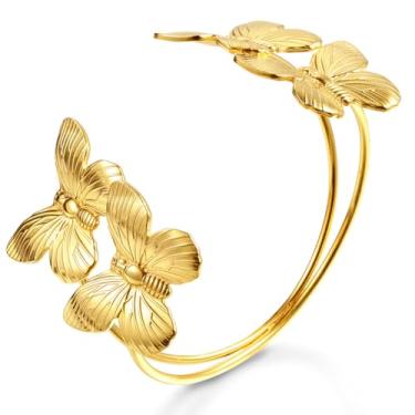 Imagem de LOMISS BRACELETE FOLHEADO A OURO 18K BORBOLETAS