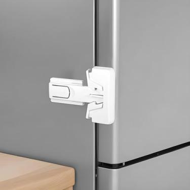 Imagem de Bremorou Pacote com 2 travas de porta de freezer, trava de geladeira para freezer vertical, geladeira, freezer, fechadura de porta à prova de geladeira, trava de geladeira para bebês, trava de porta