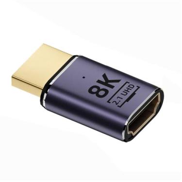 Imagem de xiwai 8K HDMI macho para HDMI 2.1 fêmea UHD extensão adaptador conversor dourado suporta HDTV 8K 60hz