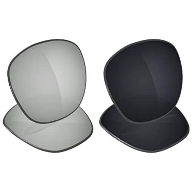 Imagem de Galvanic Lentes de reposição para óculos de sol Oakley Latch - Várias opções, Cromo + Preto Polarizado - Pacote Combo, 0