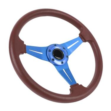 Imagem de Volante de Corrida, Durabilidade Longa Resistente Ao Impacto 14 Polegada Volante do Carro para Adaptador de Cubos de 6 Furos (Azul)