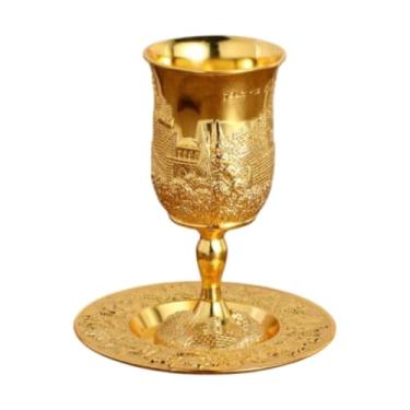 Imagem de Taça com Pires Taça com Pires Presentes Decoração Judaica Presente em Europeu Taça Taça Kiddush para Páscoa Casamento,