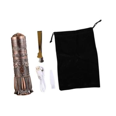 Imagem de Bothyi Queimador de incenso elétrico suporte de incenso queimador portátil incensário eletrônico para mesa, Bronze Vermelho