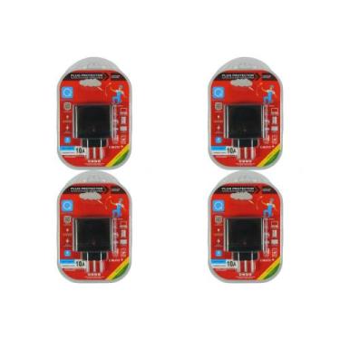 Imagem de Kit C/4 - Protetor De Surto Plug 2P+T 10A Qualitronix Pre... - RCD