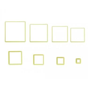 Imagem de Kit 8 Cortadores Quadrado Amarelo para Massas Bluestar - BLUE STAR