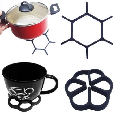 Imagem de Descanso De Panela Caneca Forma Xícara Expansível de 11 A 18cm Em Sili