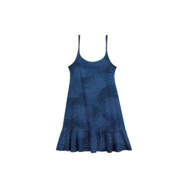 Imagem de Vestido Viscose Texturizada Estampada Marialicia Ref. 183660, Azul, M
