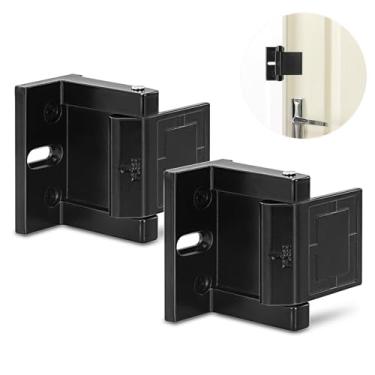 Imagem de JIADAXIN Fechadura de porta reforçada de alta segurança – Trava de privacidade de alumínio para casa e hotel, fácil instalação com parafusos de aço inoxidável, fechadura noturna interna para proteção