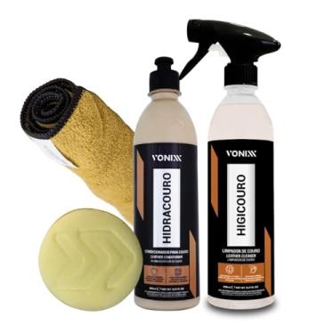 Imagem de Vonixx Kit Limpeza de Couro, Sintra Fast, Hidracouro, Higicouro, com Flanela e Aplicador