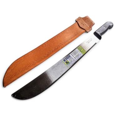 Imagem de Facão Para Mato Cana Galho Pescaria 16" Polegadas + Bainha em Couro Legitimo