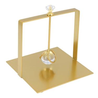 Imagem de Porta-guardanapos, Bola De Vidro Guardanapo Dispenser, Rústico Ferro Suportes Simples Farmhouse Decor Stand para Jantar Ao Ar Livre, Piqueniques, Churrascos, Casamento (Dourado)